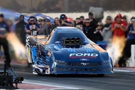 Ford Mustang on the track
