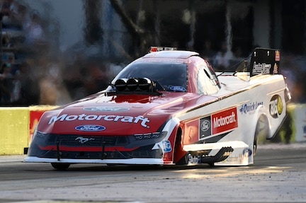 Ford Mustang on the track