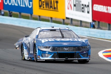 Mustang on the track